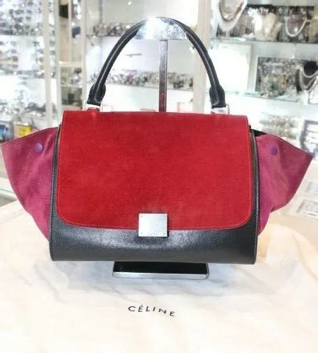 celine trapeze red black